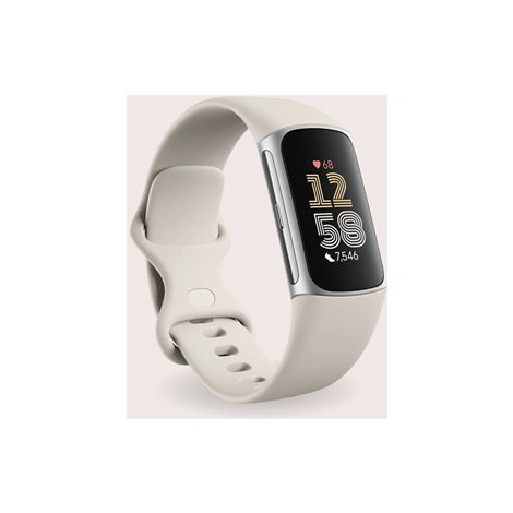 Inteligentne zegarki Fitbit Charge 6, porcelana, srebro aluminium Fitbit Charge 6 tracker aktywności aluminium porcelana Odbiorn